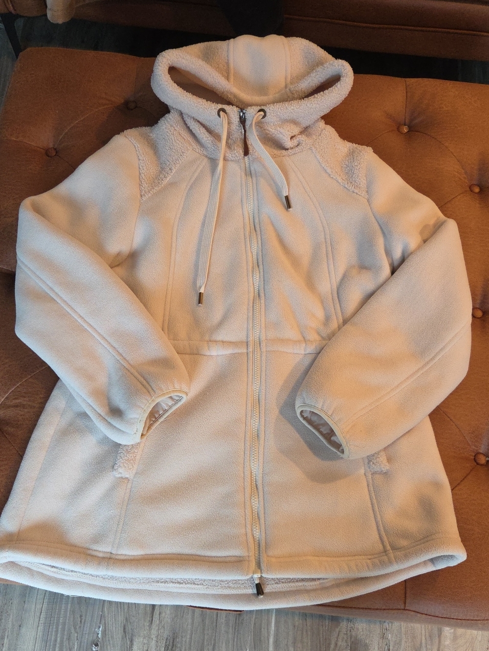 Koolaburra Cream Hooded Fleece Jacket for Women